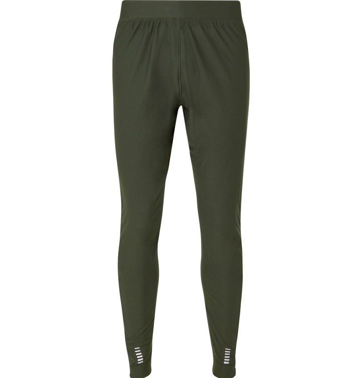Photo: Under Armour - Qualifier Slim-Fit Tapered Panelled Jersey Track Pants - Green
