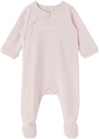 Givenchy Baby Pink 4G Jumpsuit & Beanie & Cloth Set