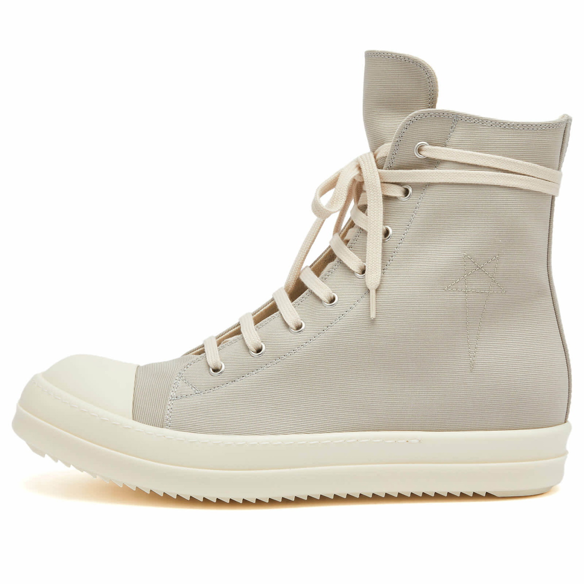 Rick Owens DRKSHDW Men's High Sneaks Sneakers in Pearl/Pearl/Milk