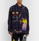 Off-White - Distressed Checked Cotton-Flannel Shirt - Purple