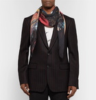 Alexander McQueen - Printed Silk-Seersucker Scarf - Men - Multi