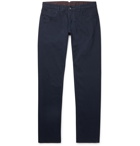 Canali - Stretch Cotton and Cashmere-Blend Chinos - Blue