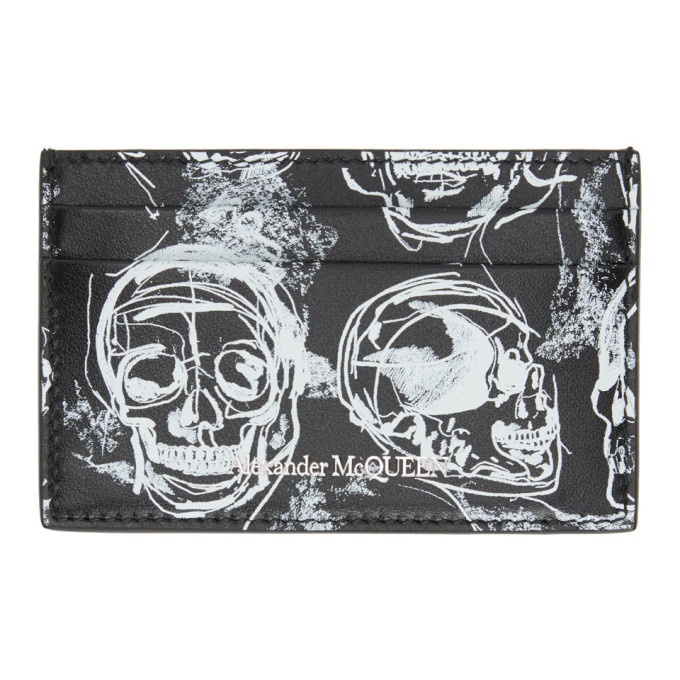 Photo: Alexander McQueen Black and White Painted Skull Card Holder