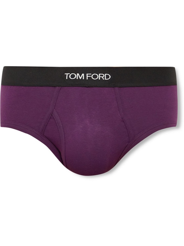 Photo: TOM FORD - Stretch-Cotton Briefs - Purple