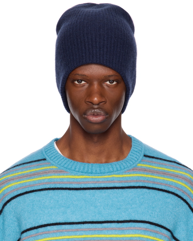 Photo: The Elder Statesman Navy Watchman Beanie