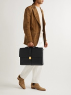 TOM FORD - Double Full-Grain Leather Messenger Bag