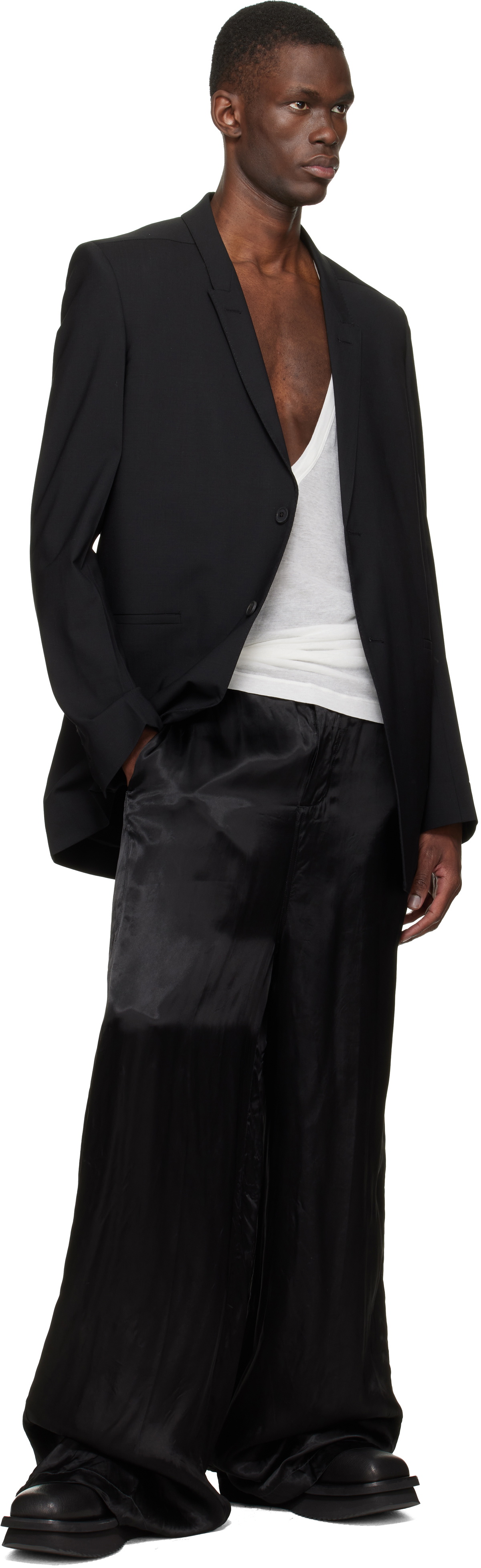 Rick Owens Black Temple Low Factory Beatle Chelsea Boots