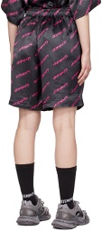VETEMENTS Black Monogram Pyjama Shorts