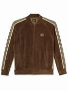 Needles - Webbing-Trimmed Cotton-Blend Velour Track Jacket - Brown