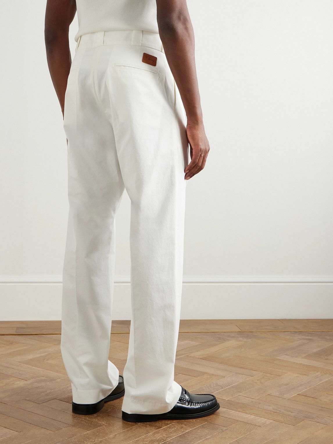 Cherry Los Angeles - Straight-Leg Cotton-Twill Chinos - White