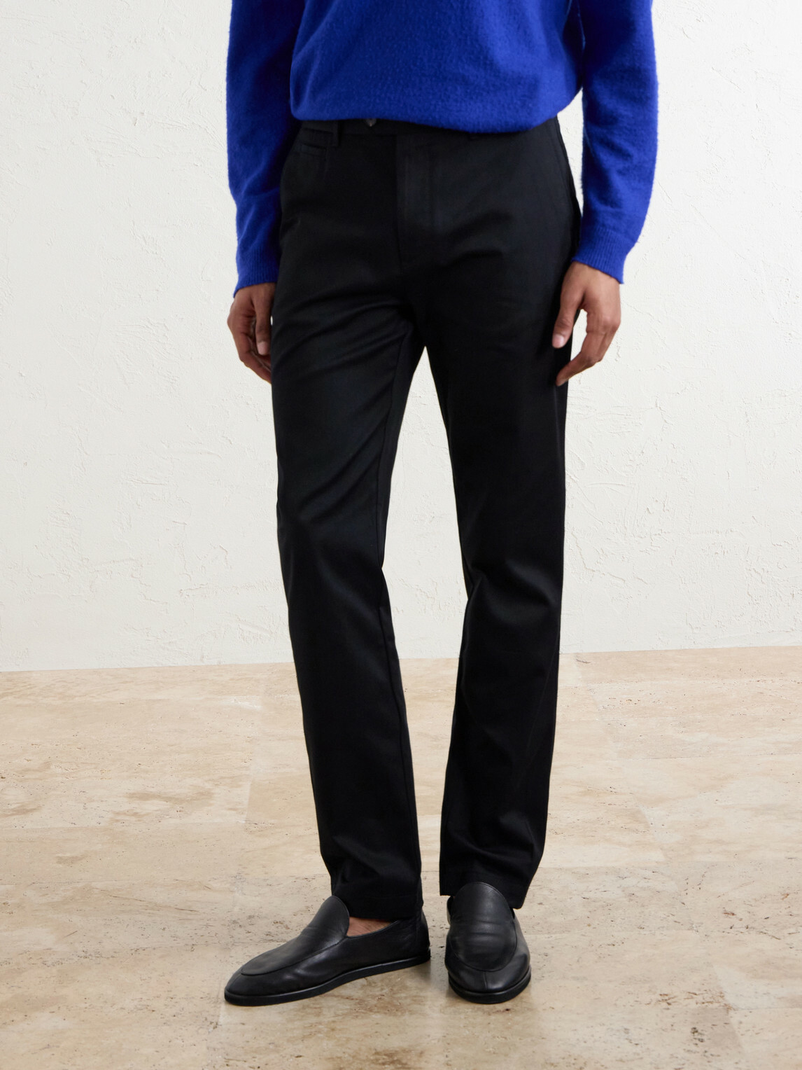 Mr P. - Samuel Straight-Leg Organic Cotton Chinos - Black