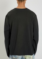 Acne Studios Logo-print Long-sleeve Cotton-blend T-shirt Black Other