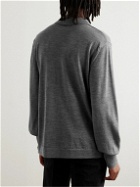 Officine Générale - Brutus Slim-Fit Knitted Wool Polo Shirt - Gray