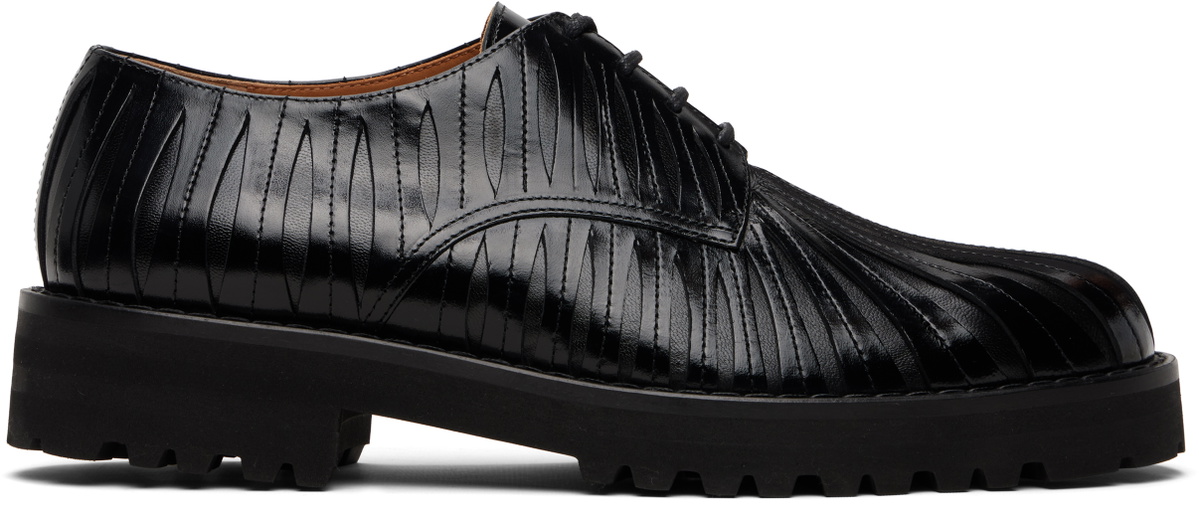 Marni Black Leather Strip Derbys Marni