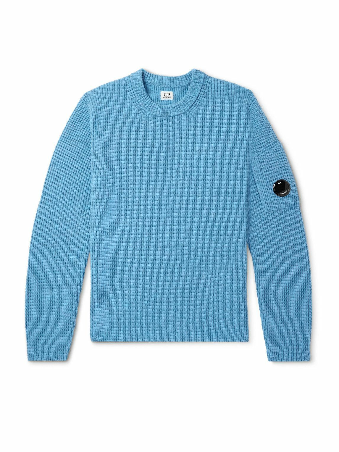 C.P. Company - Logo-Appliquéd Waffle-Knit Wool-Blend Sweater