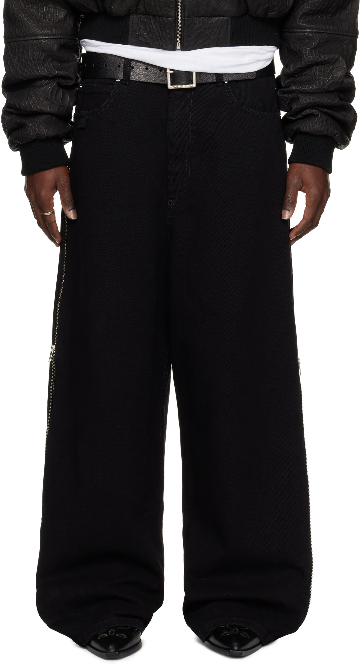 LU'U DAN Black Side Zip Jeans LU'U DAN