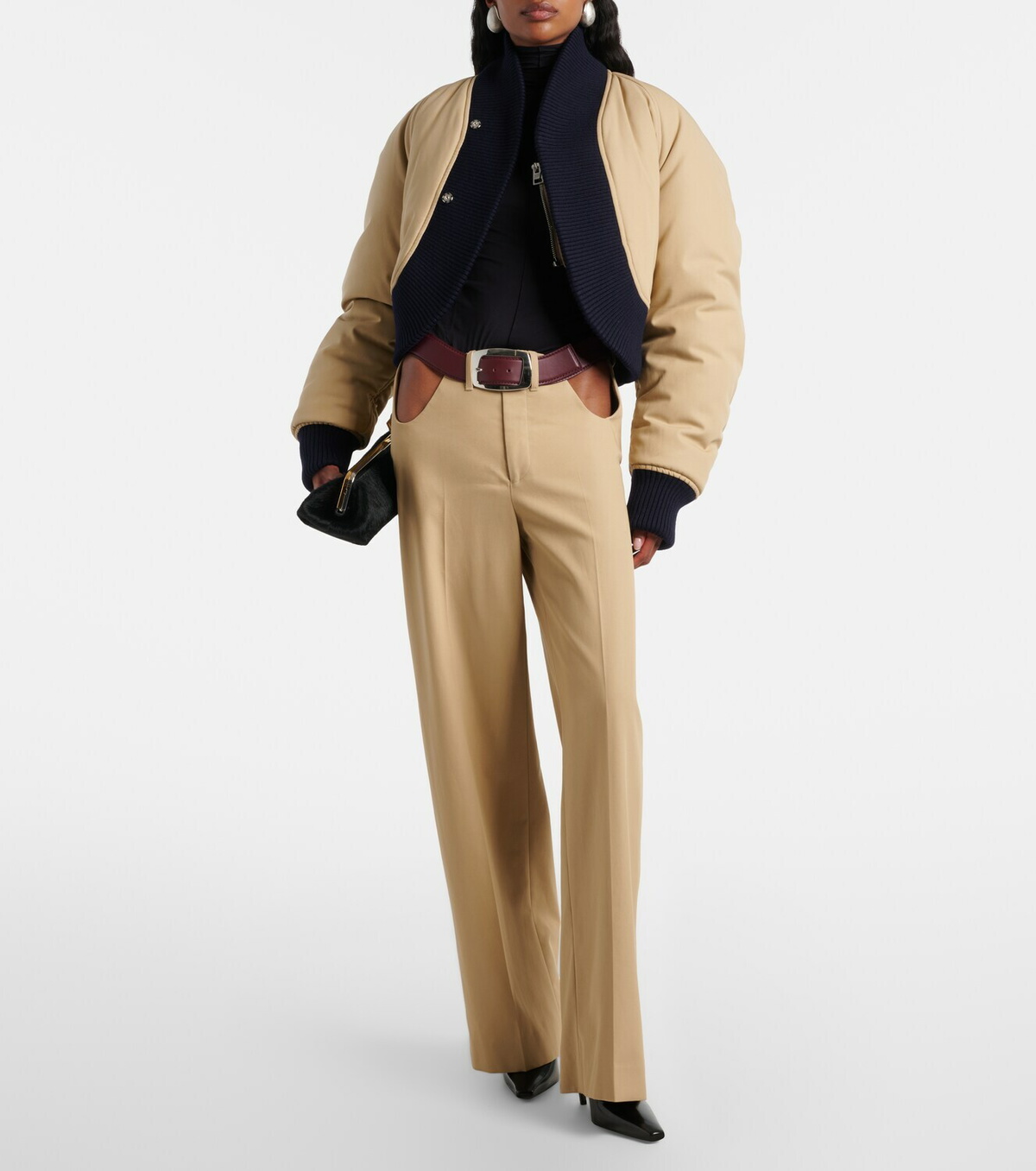 Jean Paul Gaultier Cropped cotton bomber jacket