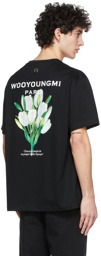 WOOYOUNGMI Black & Green Flower Logo T-Shirt