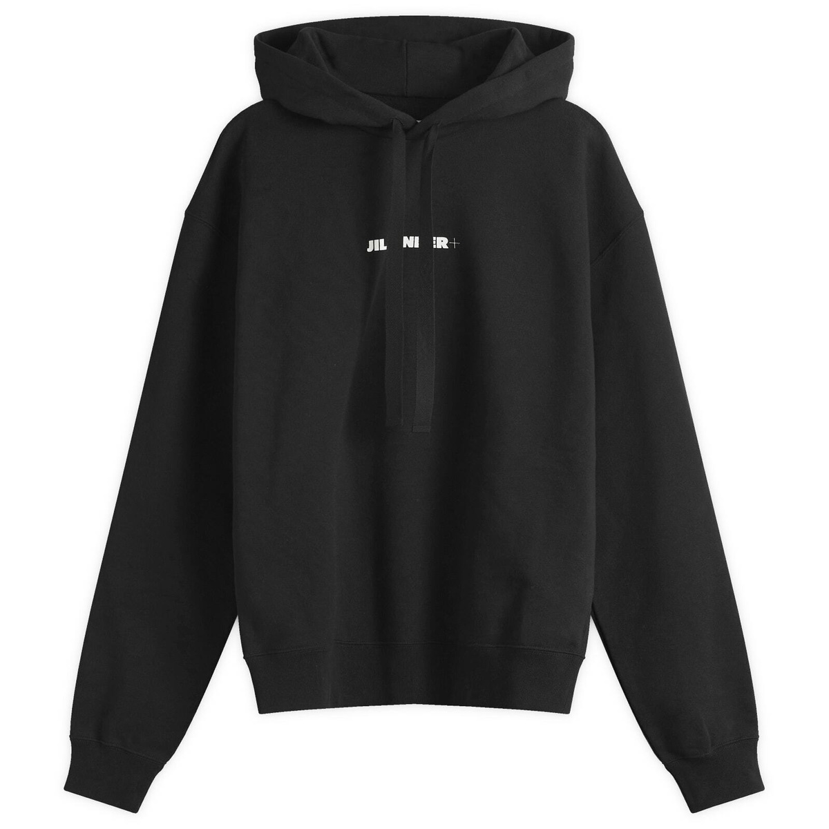 Jil Sander+ Men's Logo Hoodie in Black