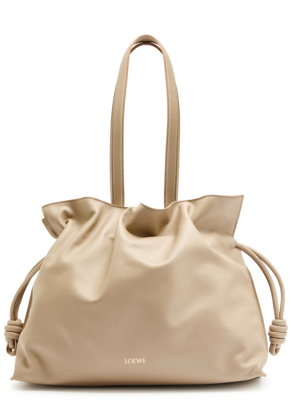 Photo: Loewe Flamenco Large Leather Tote - Sand - One Size