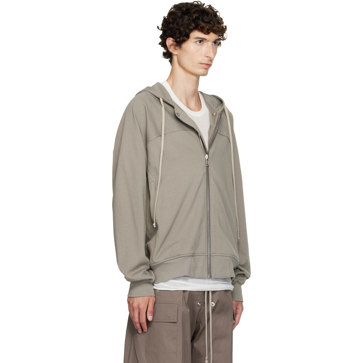 Rick Owens Taupe Tower Windbreaker Hoodie