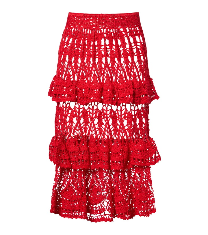 Photo: Anna Kosturova Elsie crochet ruffled cotton midi skirt