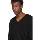 Maison Margiela Black Gauge 12 Jersey V-Neck Sweater