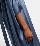 Acne Studios Asymmetric scarf-detail satin midi dress