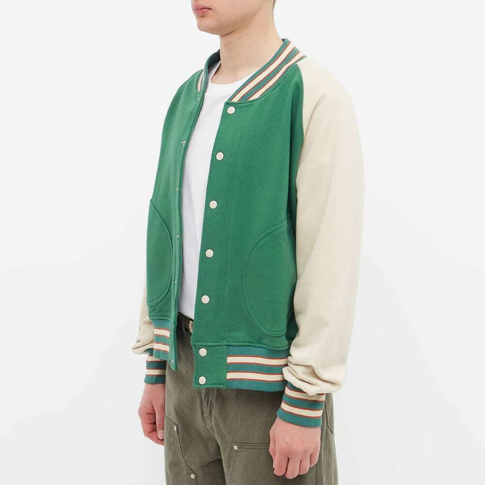 FrizmWORKS Men's Varsity Sweat Jacket in Vintage Green FrizmWORKS