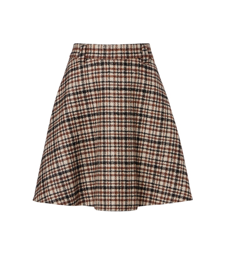 Photo: Brunello Cucinelli Houndstooth wool and alpaca-blend miniskirt
