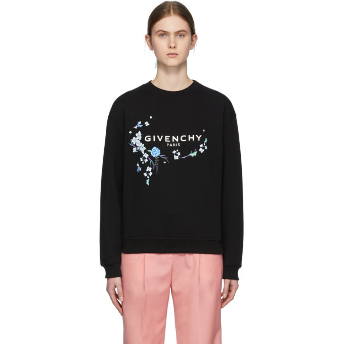 Givenchy Black Floral Logo Sweatshirt Givenchy