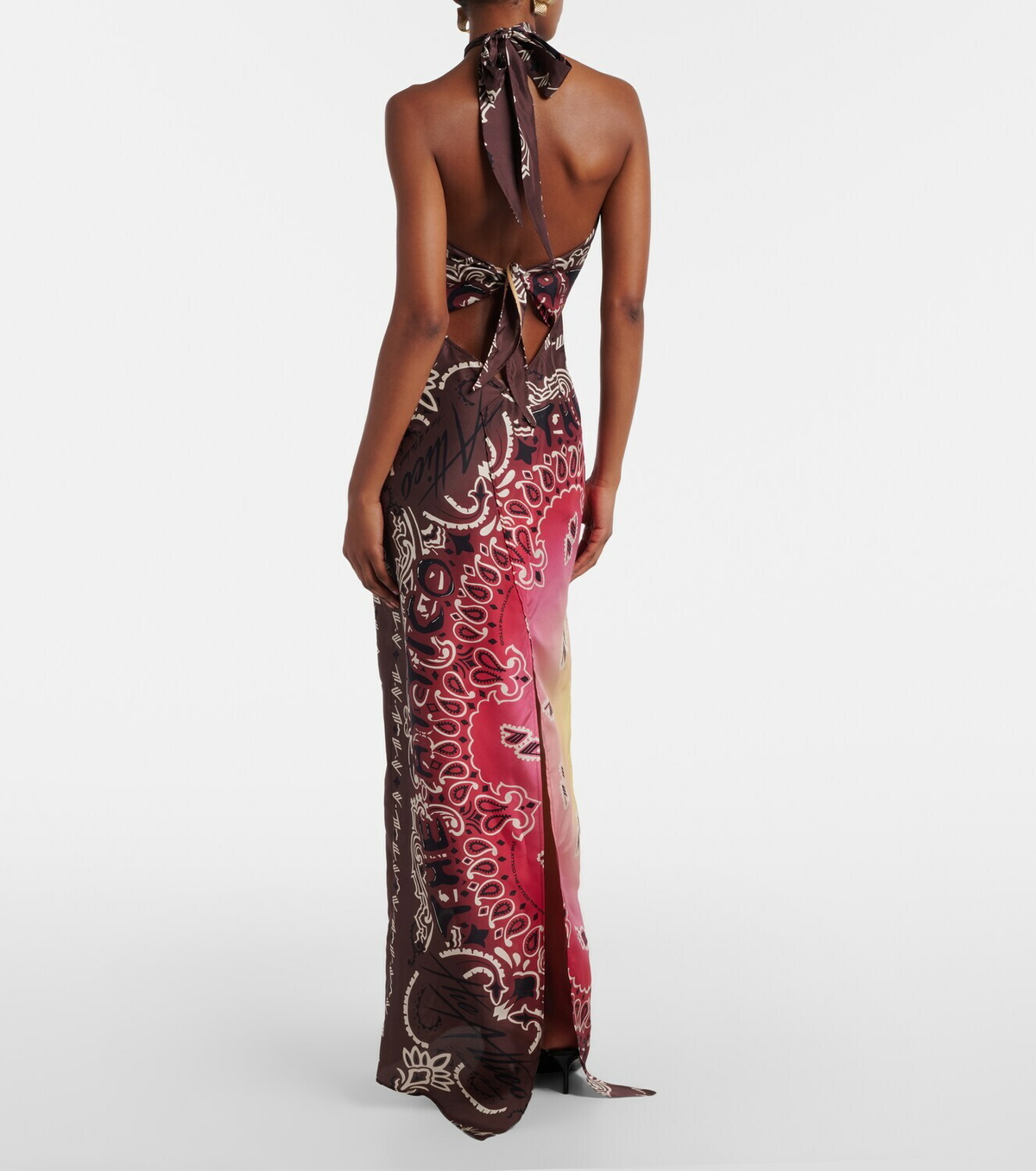The Attico Printed silk maxi dress