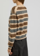 Guest In Residence Grizzly Striped Brushed Cashmere Jumper Brown