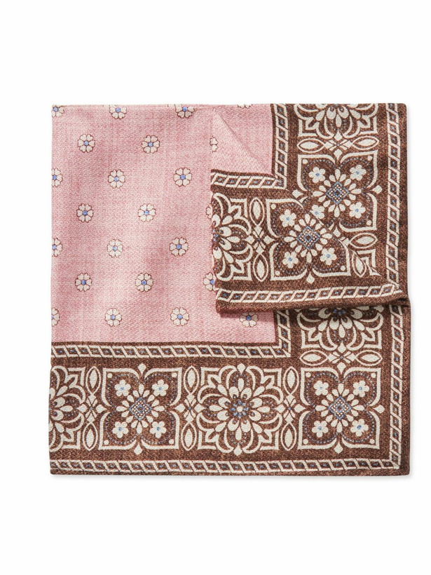 Photo: Favourbrook - Osterley Floral-Print Silk-Twill Pocket Square