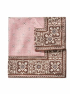 Favourbrook - Osterley Floral-Print Silk-Twill Pocket Square