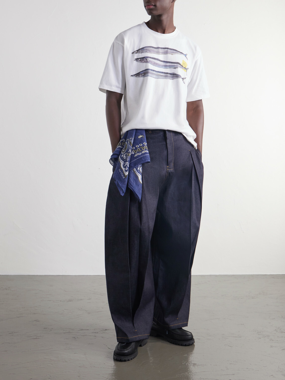 KAPITAL - Printed Cotton-Jersey T-Shirt - White