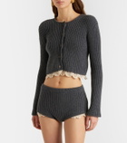 Magda Butrym Cropped crochet-trimmed cashmere cardigan