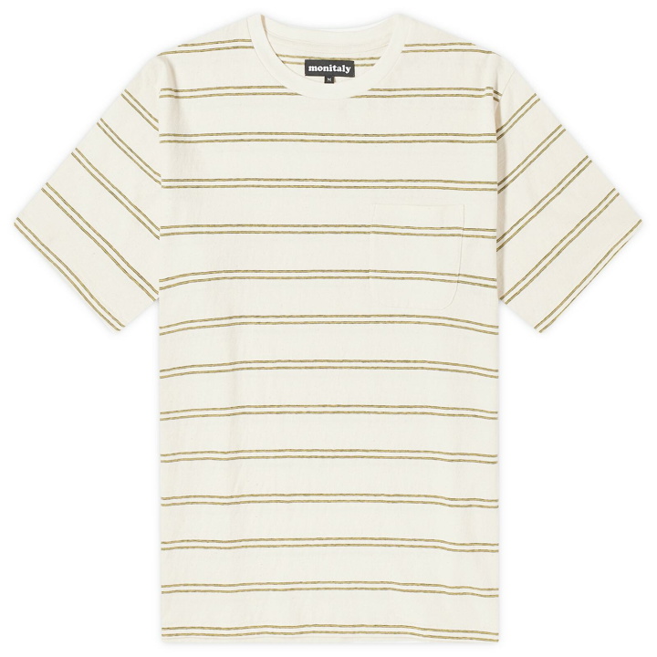 Photo: Monitaly Men's Japanese Cotton Stripe T-Shirt in Natural Stripe