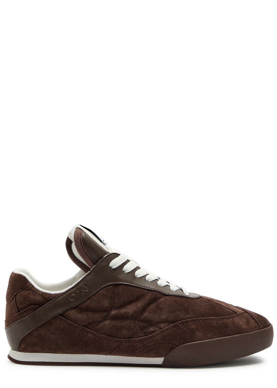Chloe Kick Panelled Leather Sneakers Tan Chloe