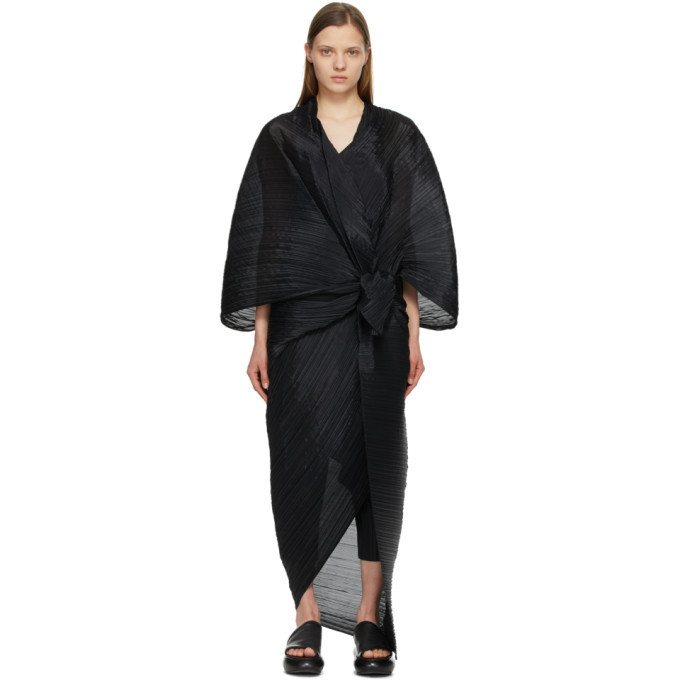 Pleats Please by Issey Miyake Madame T Stole - Black on Garmentory