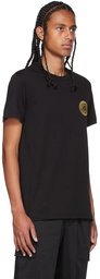 Versace Jeans Couture Black & Gold Embroidered V-Emblem T-Shirt