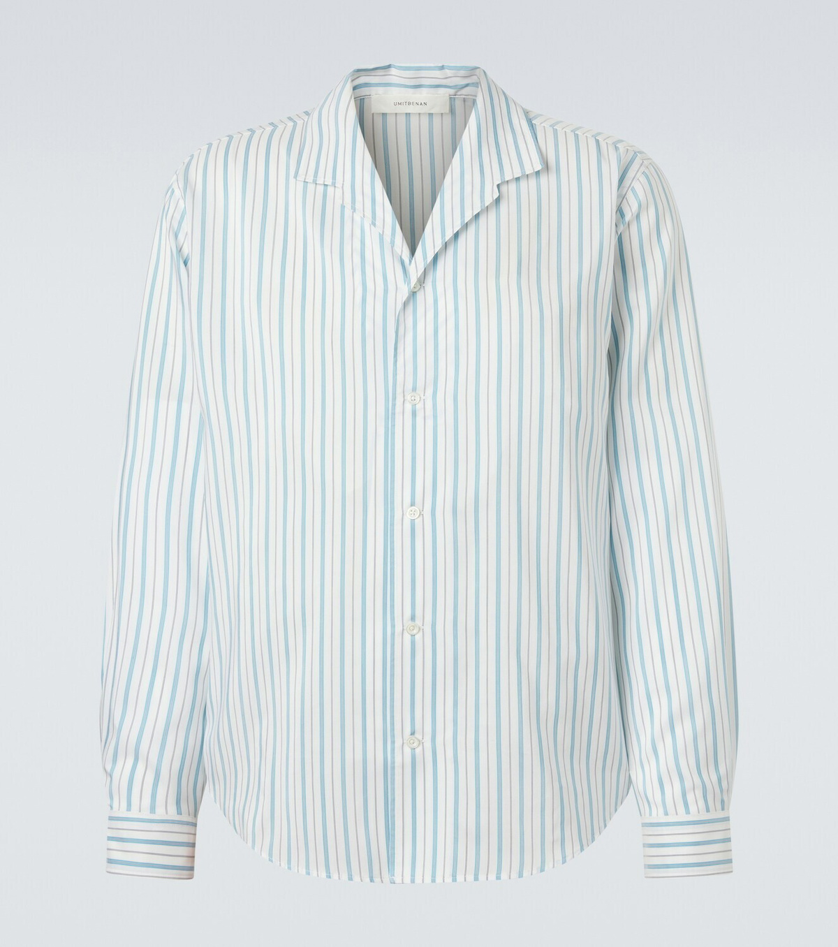Umit Benan Franco pinstripe silk and cotton shirt