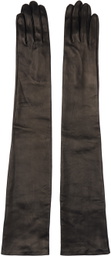 Dries Van Noten Black Soft Leather Gloves