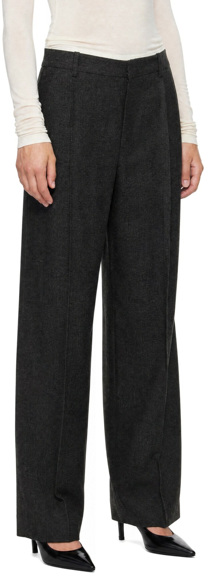 AGOLDE Gray Sathia Wool Trousers