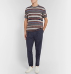 Mr P. - Striped Knitted Cotton-Blend T-Shirt - Gray