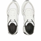 Alexander McQueen Men's Sprint Runner Sneakers in White/Black/Silver