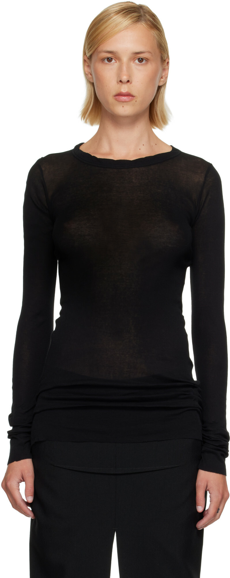 Rick Owens Black Tower Rib LS T-shirt