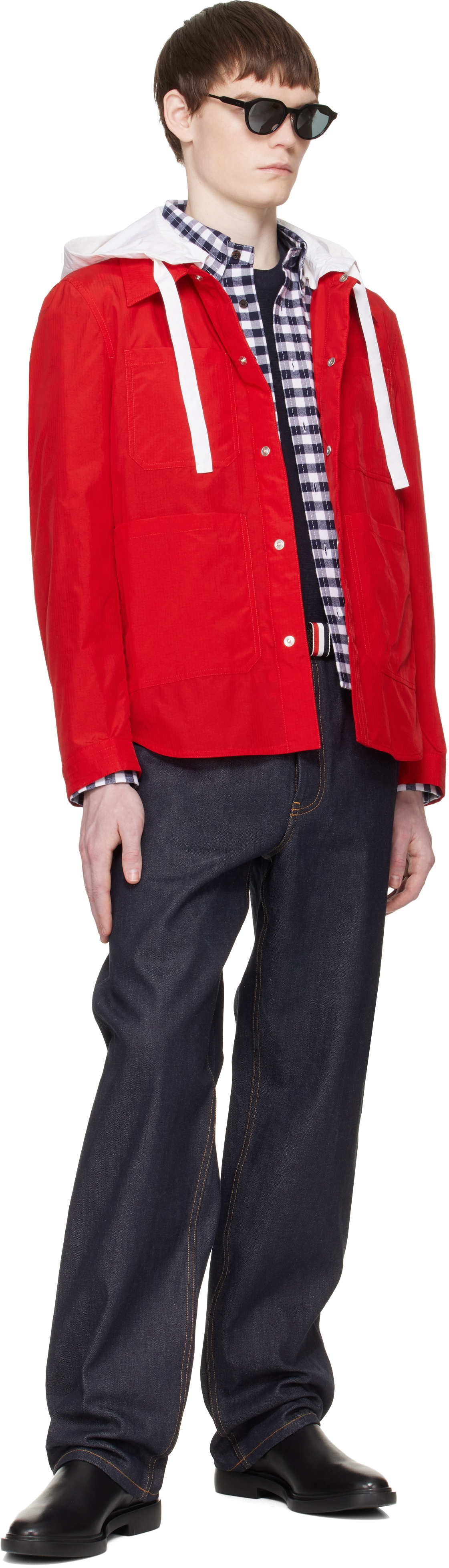 Thom Browne Red Utility Patch Pocket Jacket