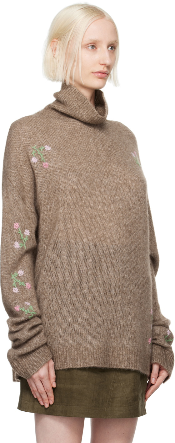 Caro Editions Brown Agnes Roll Neck Sweater
