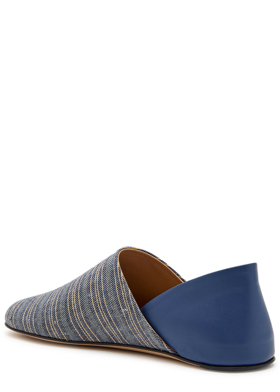 JW Anderson Striped-jacquard Woven Babouche Flats Multicoloured